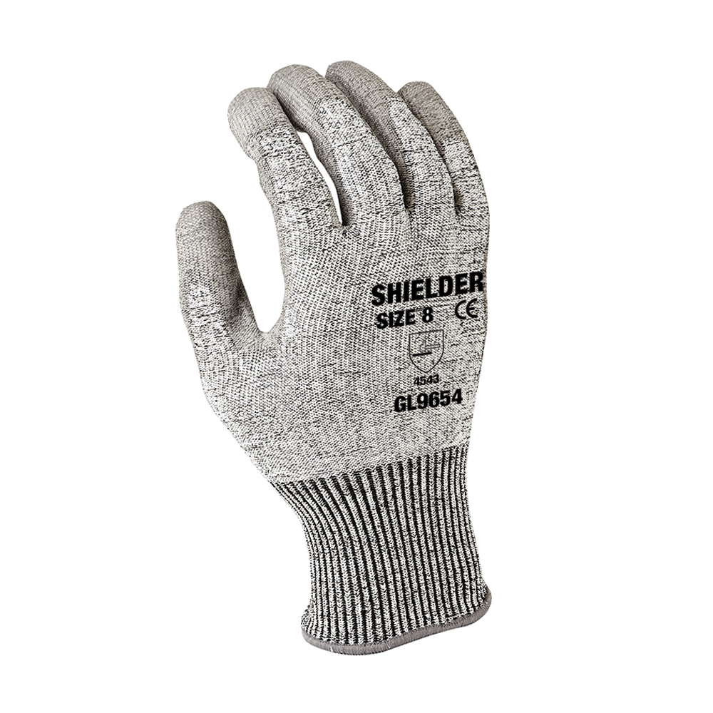 Cut Level D Grey Palm Coated Gloves – GL9654