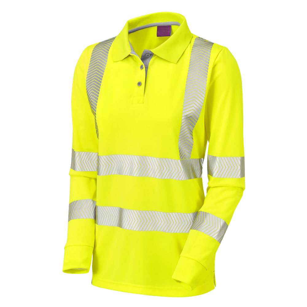 Pollyfield Hi-Vis Ladies Class 2  Sleeved Polo Shirt – HV0048