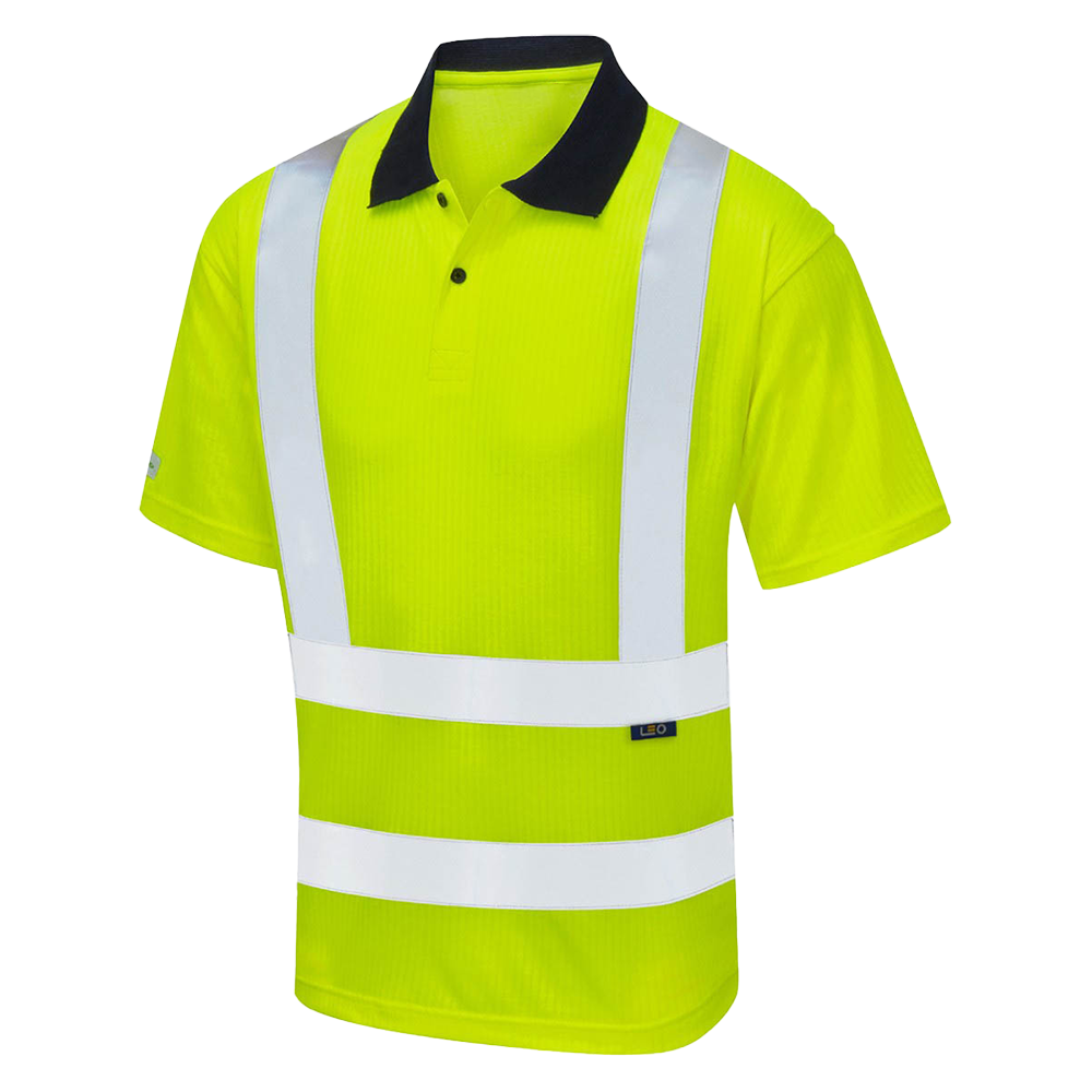 Croyde Hi-Vis Class 2 Ribbed Short Sleeve Polo Shirt – HV9390